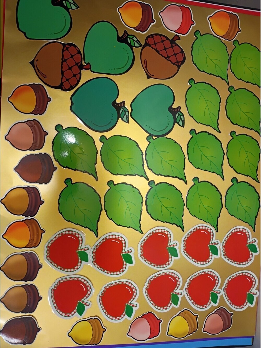 Vintage 90s & 2004 Lot Of 45 Cutouts Laminate Classroom Decor Leaf Acorn Apple